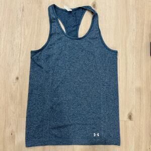 Under Armour Women's Blue Grey Fitted Racerback Fitted Tank Top Athletic Medium
